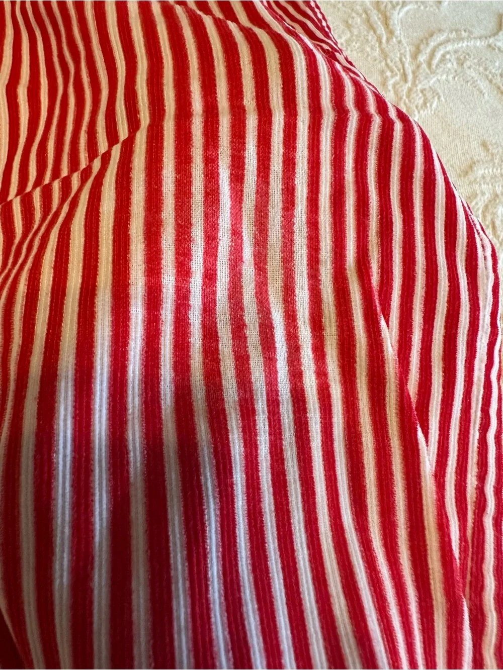 Bailey Boys size 4 Red and White Striped Elastic Waist Pants wear on knees OGC